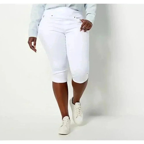 Belle by Kim Gravel Pants - Belle by Kim Gravel Women’s Tall TripleLuxe Twill Pedal Pushers Size 14 T White